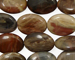 Russian Fossil Stone Flat Oval 18x13mm