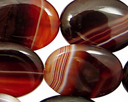 Brown Lace Agate Flat Oval 30x22mm