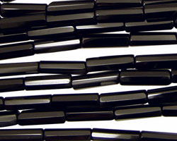 Black Onyx Faceted Tube 13x4mm
