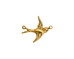 Stampt Antique Gold (plated) Eastward Bird Connector 18x12mm