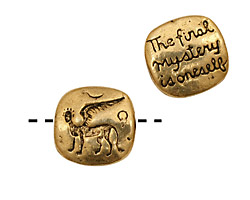 Green Girl Gold (plated pewter) Sphinx 15mm