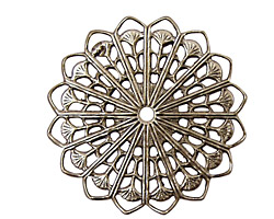 Stampt Antique Pewter (plated) Ginkgo Filigree 34mm
