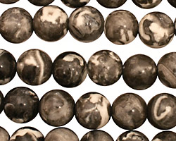 Black Tree Agate Round 10mm