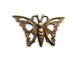 Vintaj Natural Brass Openwork Butterfly Pendant 21x35mm