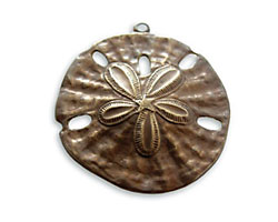 Vintaj Natural Brass Sand Dollar Pendant 37x33mm