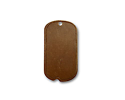 Vintaj Natural Brass Mini Dog Tag 21x24mm