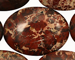 Poppy Jasper Flat Oval 40x30mm