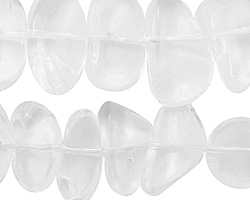 Rock Crystal Flat Polished Pebble 10-14x11-23mm