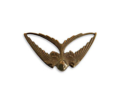 Vintaj Natural Brass Swooping Swallow Pendant 41x21mm