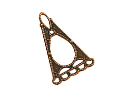 Stampt Antique Copper (plated) Triangular Framed Chandelier Drop 18x28mm