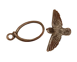 Green Girl Shibuichi Bird Toggle 13mm, 25mm bar