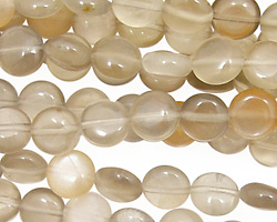 Silver Moonstone Puff Coin 8mm