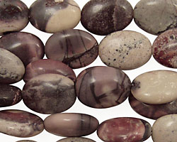 Porcelain Jasper Flat Oval 14x10mm