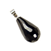 Onyx Faceted Teardrop w/ hook 12x20mm