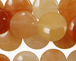India Red Aventurine Puff Coin 16mm