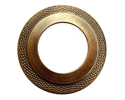 Vintaj Natural Brass Multi Tiered Donut Pendant 40mm