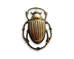 Vintaj Natural Brass Scarab Pendant 20x32mm
