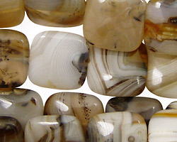 Mexican Gray Agate Puff Square 15mm
