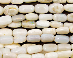 White Opal Irregular Tube 7-9x5-7mm
