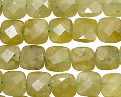 Green Garnet Faceted Square 10mm