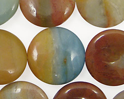 Rainbow Amazonite Puff Coin 20mm