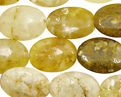 Pineapple Yellow Opal Flat Oval 18x13mm