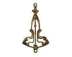 Stampt Antique Gold (plated) Nouveau Drop Connector 23x32mm