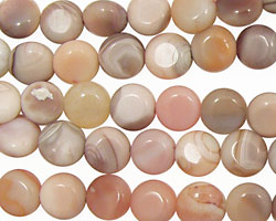 Pink Botswana Agate Puff Coin 8mm