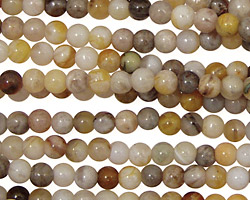 Bamboo Leaf Agate Round 4mm