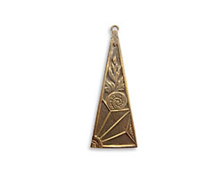 Vintaj Natural Brass Deco Motif Pendant 14x38mm