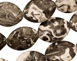 Black Tree Agate Horse Eye 20x15mm