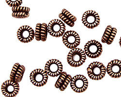 Antique Copper Double Coil Rondelle 4x7mm