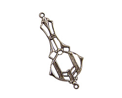 Stampt Pewter (plated) Deco Drop Connector 15x32mm