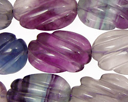Rainbow Fluorite Carved Oval 24x15mm