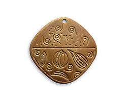 Vintaj Natural Brass Dancing Swirls Pendant 26mm