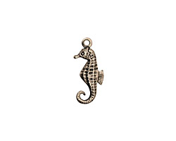 Stampt Antique Pewter (plated) Seahorse Charm 7.5x17mm