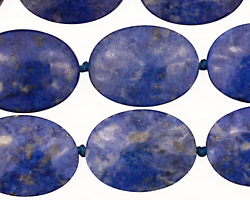 Denim Lapis Flat Oval 20x15mm