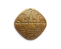 Vintaj Natural Brass Sprouting Blooms Pendant 26mm