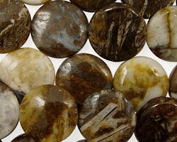 Brioche Agate Puff Coin 14mm