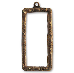 Vintaj Natural Brass Scrolled Frame 20x43mm