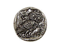 Green Girl Pewter Owl Coin 26mm