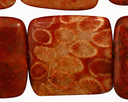 Fossil Coral (red) Puff Square 30mm