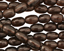 Smoky Quartz Faceted Barrel 9-10x7mm