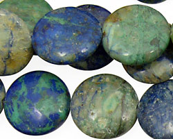 China Chrysocolla Puff Coin 18mm