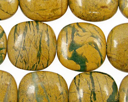 Green Vein Jasper Puff Square 18mm