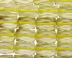 Lemon Quartz Faceted Tube 12x8mm