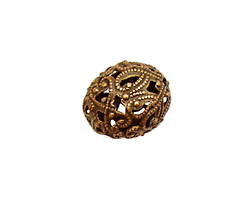 Stampt Copper (plated) Filigree Teardrop Bead 17x14mm