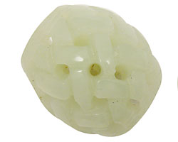 New Jade Hollow Carved Rice with Lattice 33x30mm