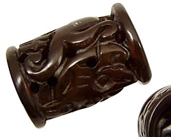 Soocho Jade Hollow Carved Barrel 32x24mm