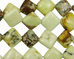 Lemon Chrysoprase (w/ matrix) Diamond 12mm
